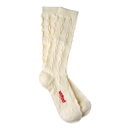 VIVIENNE CREW CLASSIC SOCKS IVORY/voted