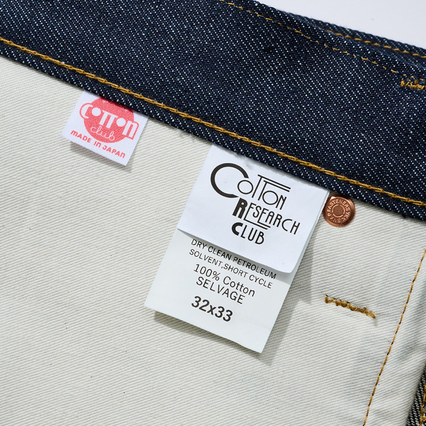 Selvage Indigo Denim Jeans/COTTON RESEARCH CLUB