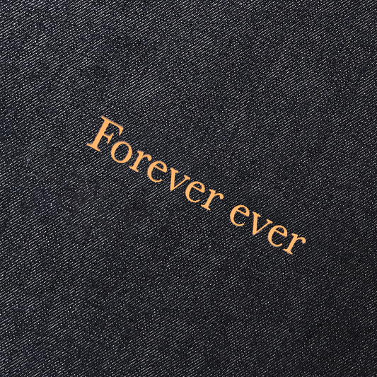 Forever ever Denim Tote Bag - Indigo × Orange
