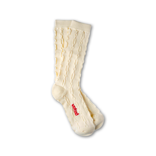 VIVIENNE CREW CLASSIC SOCKS IVORY/voted